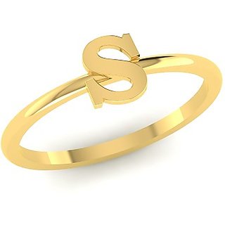                       Gold Plated Alphabet Letters Ring For Men  Women by JAIPUR GEMSTONE                                              