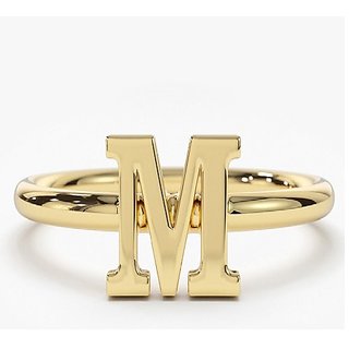                       Gold Plated Alphabet Letters Ring For Women by JAIPUR GEMSTONE                                              