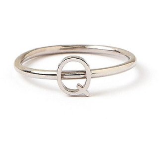                       JAIPUR GEMSTONE - Sterling Silver Alphabet beautiful ring for girls and women                                              