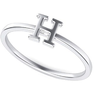                       Silver Alphabet Ring for girls and Women by JAIPUR GEMSTONE                                              
