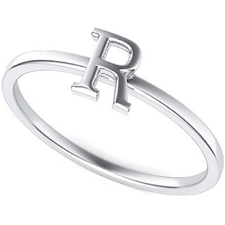                      Alphabet Pure Silver Ring for men, boys, girls and Women by JAIPUR GEMSTONE                                              