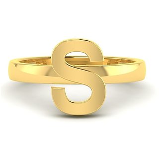                       Stylish Alphabet gold plated Ring For girls and women by JAIPUR GEMSTONE                                              