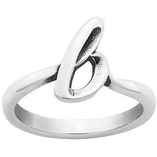                       fashionable Alphabet Sterling Silver Ring For girls and women by JAIPUR GEMSTONE                                              