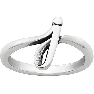                       Stylish Alphabet silver Ring For girls and women by JAIPUR GEMSTONE                                              