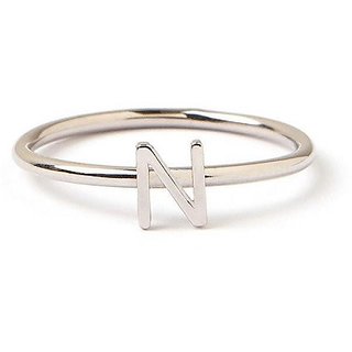                       fashionable Alphabet Sterling Silver Ring For girls and women by JAIPUR GEMSTONE                                              