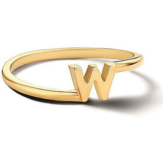                       Gold Plated Alphabet Letters Ring For Men & Women by JAIPUR GEMSTONE                                              