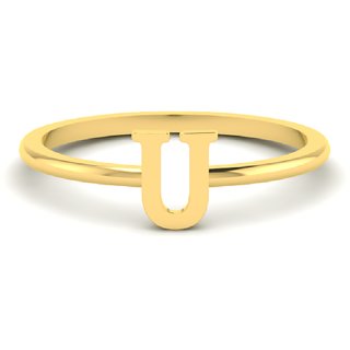                       Gold Plated Alphabet Letters Ring For Girls  Women by JAIPUR GEMSTONE                                              