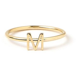                       Alphabet Ring   gold plated for girls and women by Ceylonmine                                              