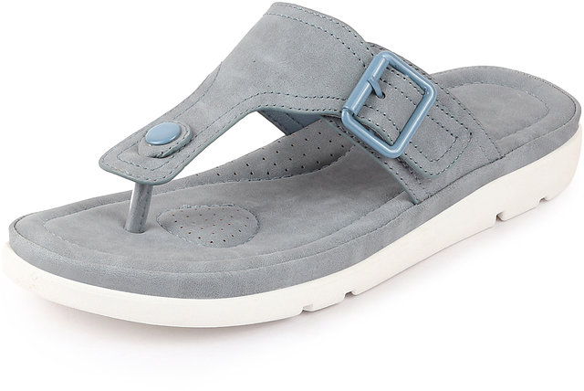 Bata grey online slippers