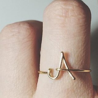                       Alphabet Pure gold plated Ring for girls and Women by Ceylonmine                                              