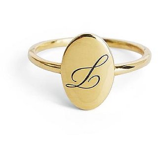                       Ceylonmine Gold Plated Alphabet Letters Ring For Men & Women                                              