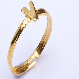                       Alphabet Ring   gold plated for girls and women by Ceylonmine                                              