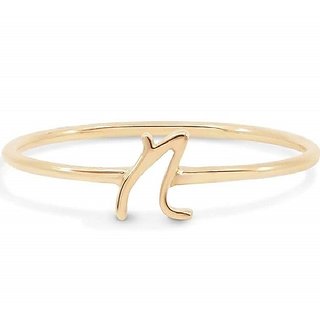                       Stylish Alphabet gold plated Ring For girls and women by Ceylonmine                                              