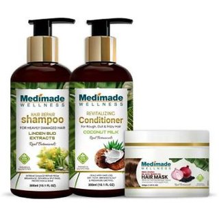                       Medimade Linden Bud Shampoo + Conditioner  and Red Onion Hair Mask                                              