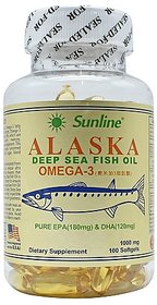 Sunline Alaska Deep Sea Fish Oil Om-E-Ga 3 - 100 Softgels, 1000 Mg (1000 Mg)