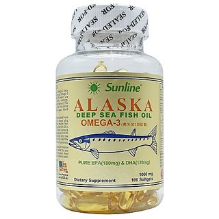                       Sunline Alaska Deep Sea Fish Oil Om-E-Ga 3 - 100 Softgels, 1000 Mg (1000 Mg)                                              