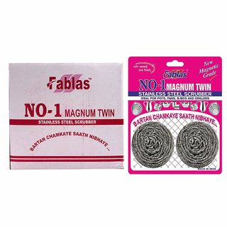 F A B L A S No.1 Magnum Twin Stainless Steel Scrubber Pack of 10