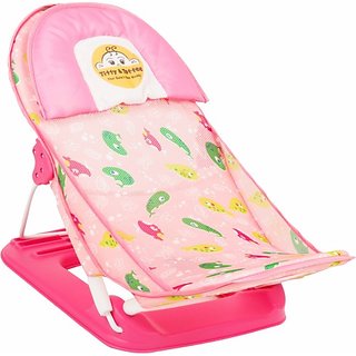 Tiffy & Toffee  Baby Bather/ Bath Seat ,Anti-Skid, Foldable,Soft Mesh ( Pink) 0-6 Months
