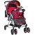 Tiffy & Toffee 3 IN 1 Baby Stroller/Pram with Rocker |Mosquito Net Canopy|Extra Padded Seat ,0-3 yrs (Red/Black) 0-3 Years 