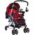 Tiffy & Toffee 3 IN 1 Baby Stroller/Pram with Rocker |Mosquito Net Canopy|Extra Padded Seat ,0-3 yrs (Red/Black) 0-3 Years 