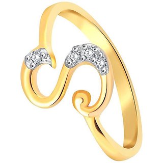                       Alphabet american diamond ring gold plated for girls and women by Jaipur Gemstone                                              