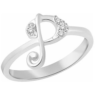                       Jaipur GemstoneSilver Alphabet Letters american diamond ring  For Men & Women                                              