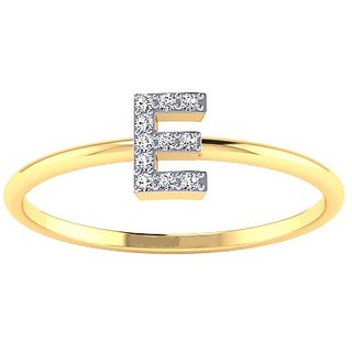                       Alphabet Pure gold plated american diamond ring  for girls and Women by Jaipur Gemstone                                              