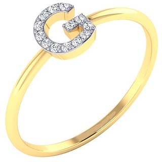                       fashionable Alphabet gold plated american diamond ring  For girls and women by Jaipur Gemstone                                              