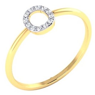                       Jaipur Gemstone - gold plated Alphabet beautiful american diamond ring  for girls and women                                              