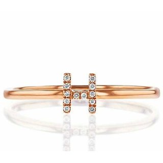                       Jaipur Gemstone- gold plated Alphabet beautiful american diamond ring  for girls and women                                              