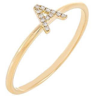                       Kundli Gems-Gold Plated Alphabet Letters american diamond ring  For Men  Women                                              
