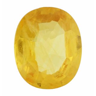 Natural Yellow Sapphire Stone 10 Ratti (9.1 carats) Rashi Ratna  Origional and Certified by GEMOLOGICAL LABORATORY OF INDIA (GLI) Pukhraj Precious Gemstone Unheated and Untreated Top Quality Gems for Astrological Purpose