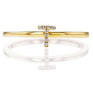                       Ceylonmine- gold plated Alphabet beautiful american diamond ring  for girls and women                                              