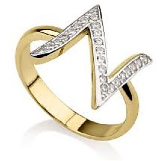                       fashionable Alphabet   gold plated american diamond ring  For girls and women by Ceylonmine                                              