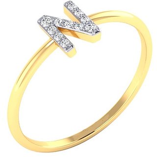                       Stylish Alphabet gold plated american diamond ring  For girls and women by Ceylonmine                                              