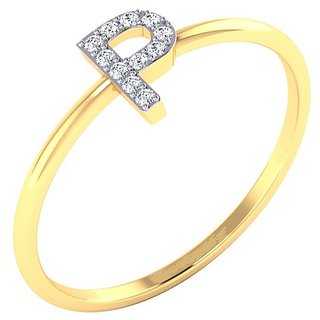                       Ceylonmine Gold Plated Alphabet Letters american diamond ring  For Women                                              