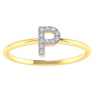                       Gold Plated Alphabet Letters american diamond ring  For Women by Ceylonmine                                              