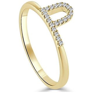                       Gold Plated Alphabet Letters american diamond ring  For Girls & Women by Ceylonmine                                              