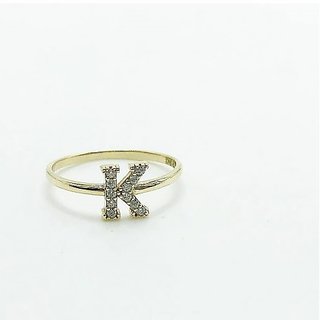                       Ceylonmine alphabets Gold Plated american diamond ring  for Men & Women                                              