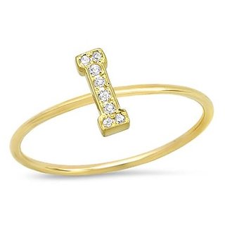                       Alphabet american diamond ring gold plated for girls and women by Ceylonmine                                              