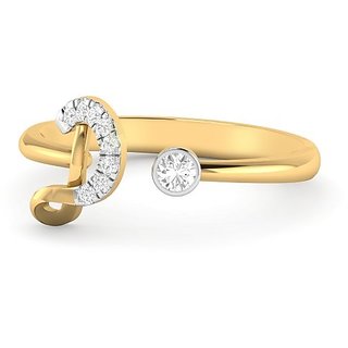                       Stylish Alphabet gold plated american diamond ring  For girls and women by Ceylonmine                                              
