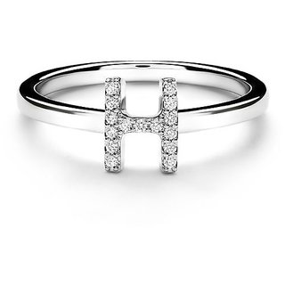                      fashionable Alphabet Silver american diamond ring  For girls and women by Ceylonmine                                              