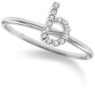                       Silver Alphabet Letters american diamond ring  For Girls  Women by Ceylonmine                                              