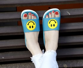 Kavsun Womens Blue Slides