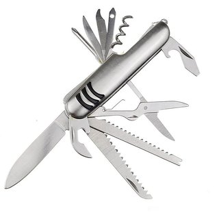 11 IN 1 STAINLESS STEEL MULTI FUNCTIONAL ARMY KNIFE  CAMPING KNIFE