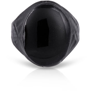                       MissMister Brass Black Rhodium Plated Oval Shape Fashion fingerring(MM7671ORKL)                                              