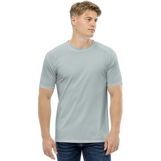 Clothinkhub Men Grey Round Neck Polyester T-Shirt