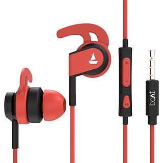 boAt Bassheads 242 Wired Headset (Red, In the Ear)
