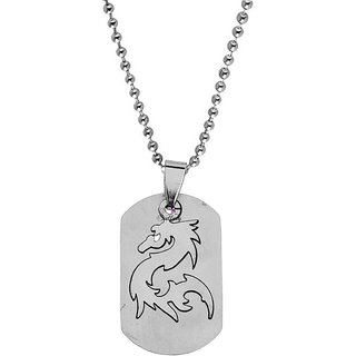                       Sullery Vintage Army Dog Tag  Soldier Dragon Locket With Chain Necklace Chain For Men And Women                                              