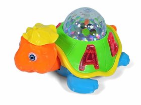 AT24  Bump and Go Turtle Toy with 3D Lights, Music and Projection (Multicolour)